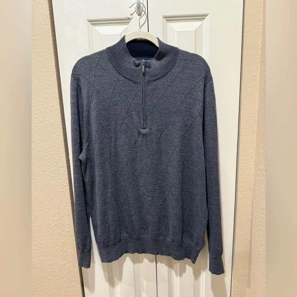 Brooks Brothers Merino Wool 1/4 Zip Sweater Gray Men’s  , size XL